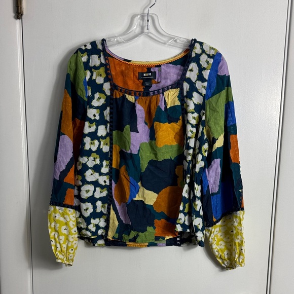Anthropologie Maeve Mix Boho Printed Blouse Size Small - Picture 2 of 8